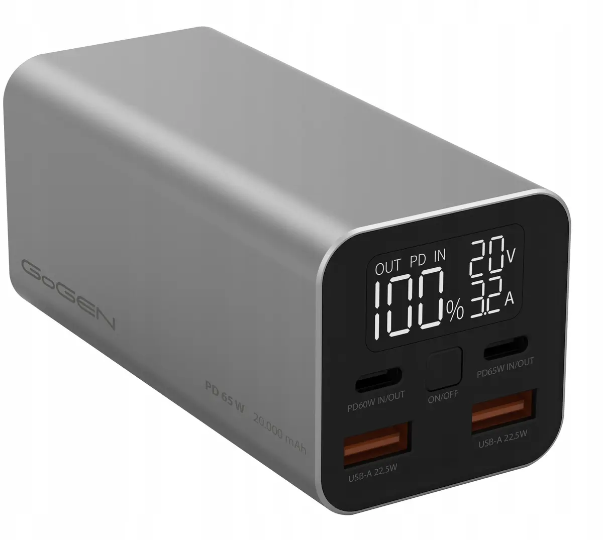 GoGen PB200009S ārējais akumulators 20000 mAh