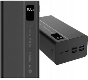GoGen PB500001 ārējais akumulators 50000 mAh USB-C PD 20W melns