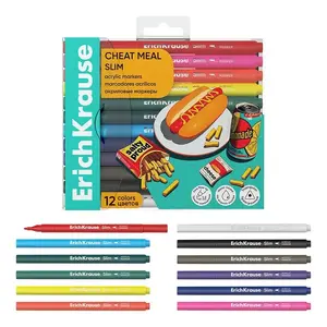 Acrylic markers Erich Krause, one-sided, 12 pcs