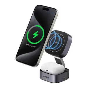 Ugreen 2-in-1 Qi2 Magnetic Foldable Charging Station (No AC Adapter) (Atv. iepak.)