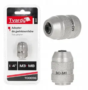 Tvardy Tap Adapter 1/4" Hex Shank for M3-M8 Taps, Chrome Vanadium Steel