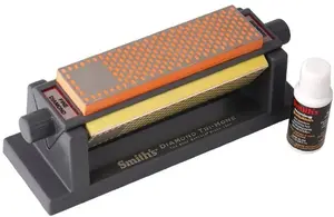 Smith Abrasives 28326 Three-Stone Sharpening System with Base
