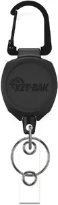 Aptel KeyBak Sidekick Retractable Keychain with Carabiner and 60cm Kevlar Cord