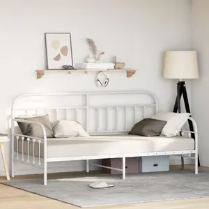 vidaXL Stelaż do łóżka dziennego vidaXL, biały, 107x203 cm, stal