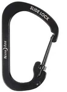 Nite Ize SlideLock D-Shaped Locking Carabiner Stainless Steel Black