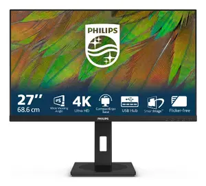 Компьютерный монитор Philips 3000 series 27B1N3800/00 27 дюймов 4K Ultra HD LCD с разрешением 3840 x 2160 пикселей, встроенными динамиками и регулировкой высоты