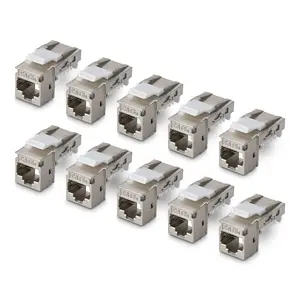 Экранированный разъем Keystone StarTech C6AKEYTLSTP9010PK Cat6a RJ45, 90 градусов, без инструментов, 10 штук