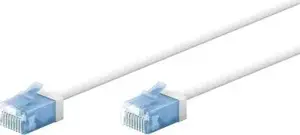 Goobay Ultra-elastyczny CAT 6A kabel krosowy, slim, U/UTP, biały - Długość kabla 3 m