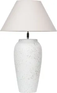 Lampa stołowa Beliani Lampa stołowa ceramiczna biała AMBLO