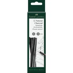 Faber-Castell 129298 Pitt dabīgās ogles zīmuļi, 12 gabalu komplekts