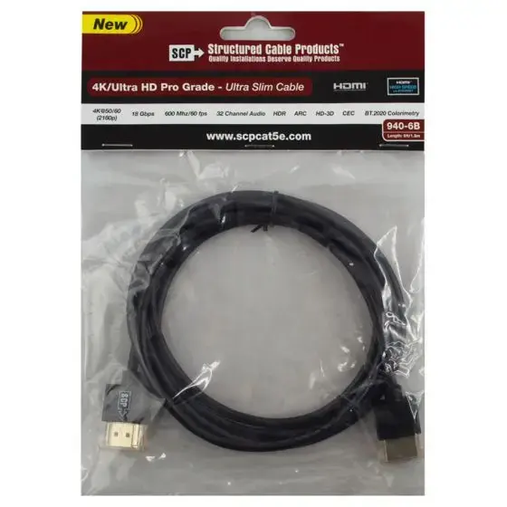 SCP 940-6B Ultra Slim High Speed HDMI Cable 1.8m Photo 2