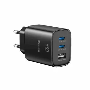 Swissten Edge Сетевое зарядное устройство 2x USB-C PD 65W + USB-A QC 18W Черный