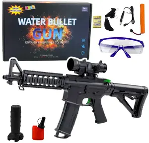 LEANToys Assault Rifle Toy for Water Gel Beads, 86cm, Black, with Sight and Protective Glasses
