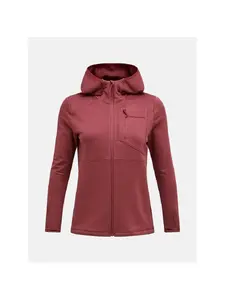 Bluza damska PEAK PERFORMANCE W Trail Polartec Power Grid Zip Hood kolor czerwony - M