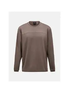 Bluza mÄ™ska PEAK PERFORMANCE M Trail Polartec Power Grid Crew kolor brÄ…zowy - L