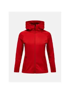 Bluza damska PEAK PERFORMANCE W Rider Essentials Midlayer Zip Hood kolor czerwony - S