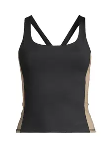 Koszulka damska CASALL Shaped Block Built in Bra Tank kolor czarny - L
