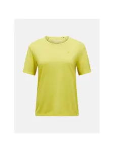 Koszulka damska PEAK PERFORMANCE W Wool-Blend Shortsleeve kolor ĹĽĂłĹ‚ty - L