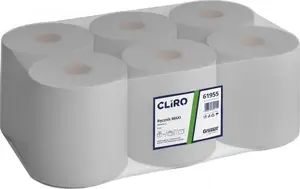 Бумажные полотенца в рулонах Cliro Maxi, переработанная бумага, 150 м, 6 рулонов, серые