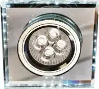 Встраиваемый потолочный светильник Candellux SS-22, GU10 50 Вт, LED SMD 2.1 Вт, хром и белый