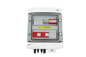 Герметичный распределительный щит EMITER DCAC IP65, УЗИП DC 1000В тип 1+2, 2x PV стринга, 2x MPPT, 3-фазный УЗИП AC 20А тип 1+2