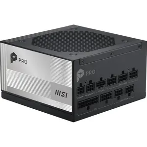 MSI PRO A1000PL PCIE5 1000W (black/white, 1x 12-pin high power GPU, 3x PCIe, cable management, 1000 watts)