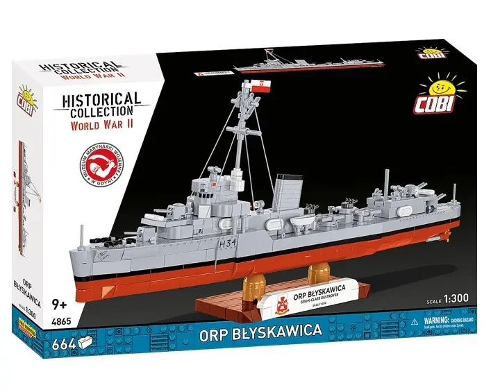 Cobi ORP Błyskawica konstruktors 1:300 mērogā
