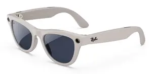 Ray-Ban Meta Skyler viedbrilles, 32 GB, 12 MP kamera, Bluetooth, Wi-Fi, pelēks rāmis, zilas lēcas