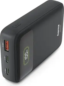 Hama Power Pack PD10-W20 10000mAh, Ausgänge: USB-C, USB-A, Schnellladen, Anth. (00201779)