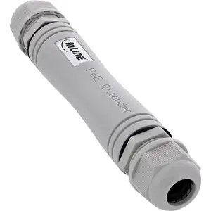 InLine 44432K PoE adapter Gigabit Ethernet with 10/100/1000 Cabling technology, 2 RJ-45 ports, 30 W Output power and IP67 Certification