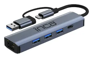 INCA IUTP-5T USB Type-C Hub with 3x USB 3.0 Ports and Gigabit Ethernet
