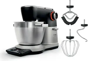 Virtuves kombains Bosch Serie 8 MUMS8ZS00, 1800 W, 6 l bļoda, iebūvēti svari, melns un nerūsējošais tērauds
