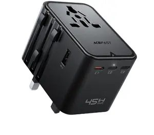 Acefast Z8 Travel Network Charger, 45W, 2x USB-A and 3x USB-C Ports, Black