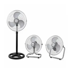 Rosberg 3-in-1 Fan 70W with 3 Speed Settings, Chrome and Black