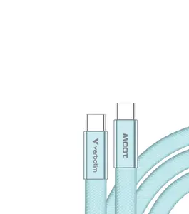 Verbatim Sync & Charge SoftTouch Cable 100W USB-C to USB-C | 120cm | Blue