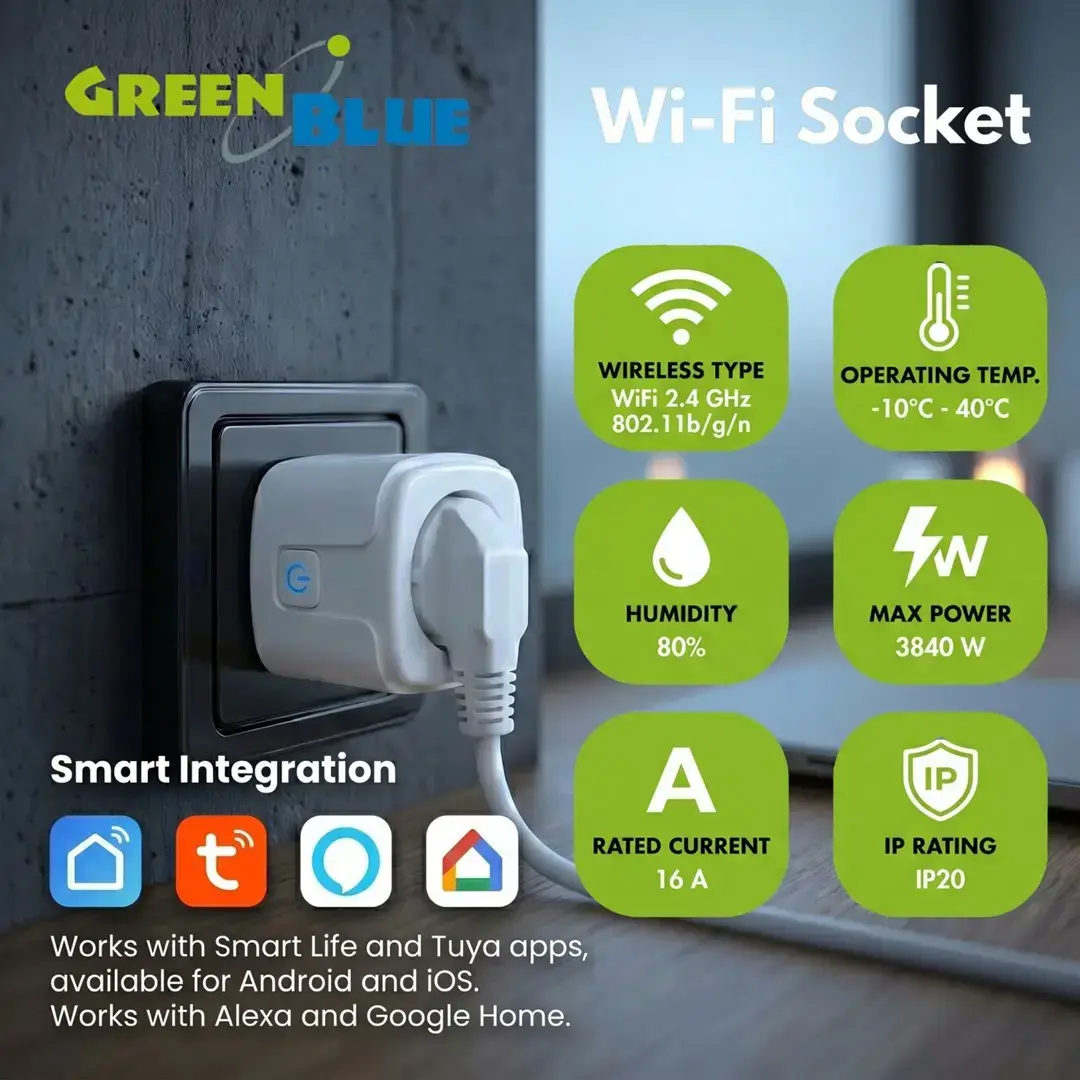 Умная розетка GreenBlue GB735 W WiFi с ваттметром Photo 3