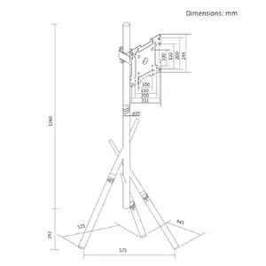 Maclean TV Floor Stand/Mount, 27–55", max. VESA 200x200, max. 60 kg, MC-181 W