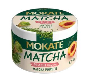 MOKATE Matcha zaļās tējas pulveris ar persiku garšu, 40g