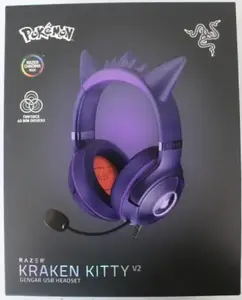 Razer Kraken Kitty V2 Pokémon Gengar Edition vadu austiņas ar mikrofonu