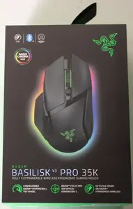 Razer Basilisk V3 Pro 35K bezvadu optiskā spēļu pele, 35000 DPI, 11 pogas, melna