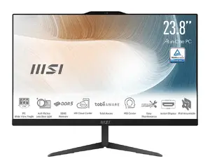 MSI Modern AM242 1M-2296EU All-in-One PC, 23.8-inch FHD, Intel Core 5 120U, 16GB RAM, 512GB SSD, Windows 11 Home, Black