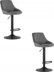 Oskar Leobert Kast Adjustable Bar Stool Set, Grey