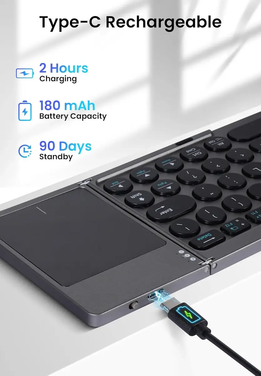 Riff KF86 Universal Folding Bluetooth Keyboard with Touchpad Photo 3