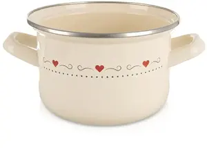 Lumarko Garnek emaliowany kremowy TONCA 16 cm, 1,4 l