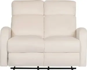 Beliani Sofa 2-osobowa welurowa z elektryczną funkcją relaksu biała VERDAL