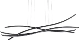 Lampa wisząca Beliani Lampa wisząca LED 4 punktowa metalowa czarna CALAO