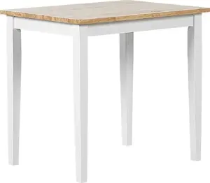 Beliani Stół do jadalni drewniany 60 x 80 cm jasny z białym BATTERSBY!