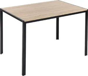 Beliani Stół do jadalni 120 x 80 cm jasne drewno z czarnym NEWFIELD (373627 Bel)