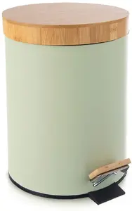 Kosz na śmieci Lumarko Kosz na śmieci metalowy z pedałem zielony GREENISH 5 l