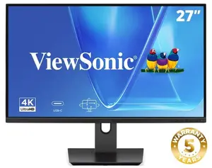 ViewSonic VG2719U-4K 27-inch 4K UHD IPS Monitor with USB-C, Built-in Speakers and Height Adjustment